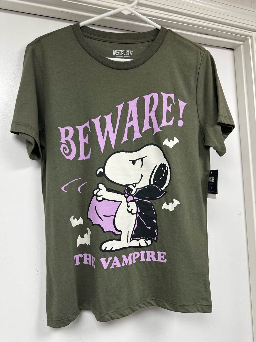 Peanuts “Beware the Vampire' Snoopy Graphic Tee - Olive & Lilac